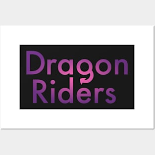 Purple Hot Pink Dragon Riders Text Design Posters and Art